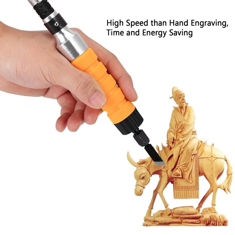 Electric Carving Chisel Tool Woodworking Carving Knife Set with Rubber