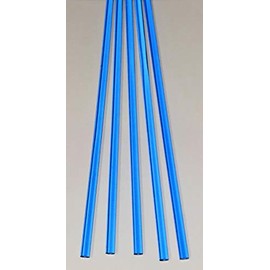 5 Pcs 1/4” Diameter x 12” Inch Long Color Blue Clear Translucent Acrylic Plexiglass Lucite Plastic Rods - .25 Dia - 6.35mm