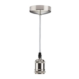 Knightsbridge 6 Inch E27 Vintage Pendant Set in Brushed Chrome