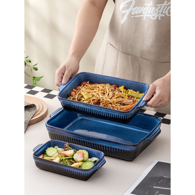 Kanwone Ceramic Baking Dishes, Rectangular Lasagna Pans, Casserole Dishes, Bakeware