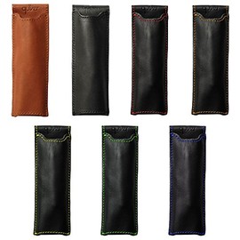 Pocket Two Pen Holder Quiver, Leather Pen Holder For Notebooks, Pen Case & Pen Sleeve, A6, 5.5" - 6.5" tall. (14cm - 16.5cm) (Blue)