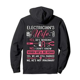 Electrician's Wife Funny Electrician Gift Pullover Hoodie