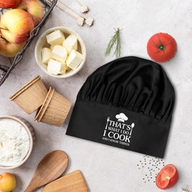 That's What I Do I Cook and I Know Things,Funny Chef Hat,Adjustable Kitchen Cooking Hat for Men & Women,Chef Gift,Cooking Grilling Baking Home Kitchen Work Cap Black
