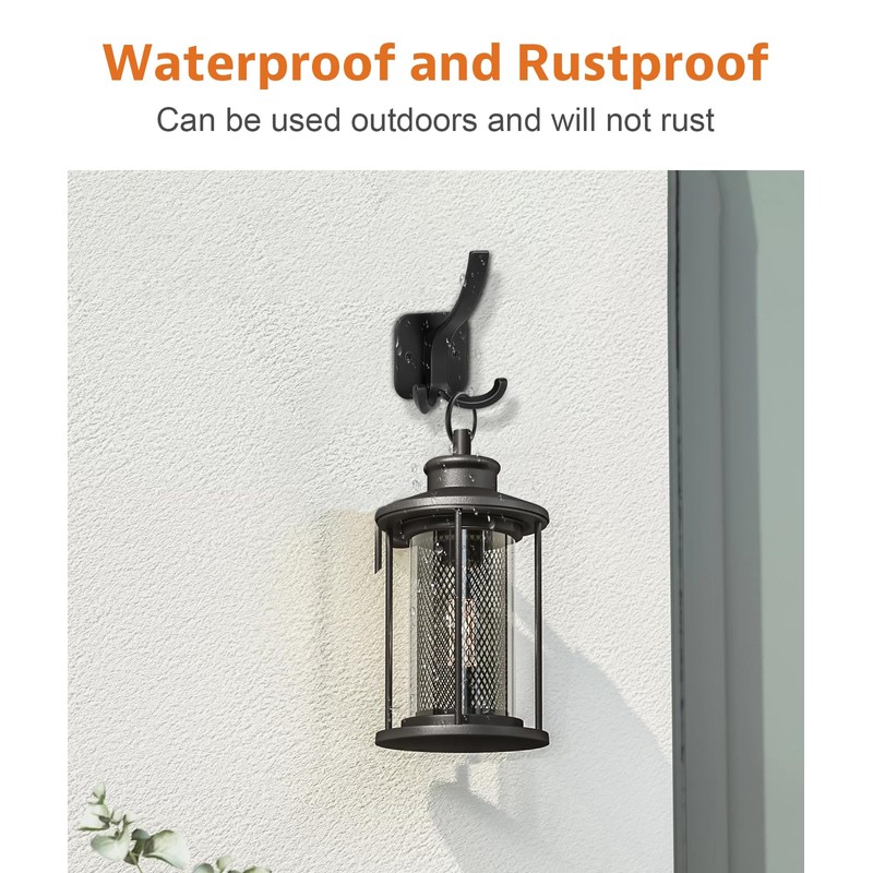 Optish Black Coat Hooks Wall Mount, Wall Hooks for Hanging