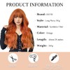 Oufei Long, Wavy, Orange Wig with Fringe for Women, Natural