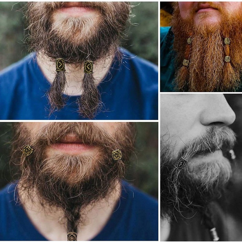 Queta Viking Rune Beads, Nordic Beard Beads, Braiding Beads, Hair