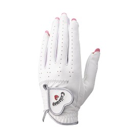 Callaway Gloves NAIL DUAL WMS WHT M 25 (M: 7.1 - 7.5 inches (18 - 19 cm), For Both Hands, White, Women's