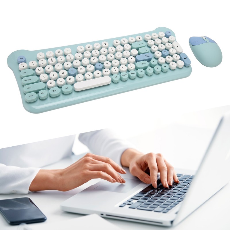Wireless Keyboard and Mouse 2.4Ghz Connection Cute Keyboard Mouse Set