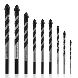 Glasbohrer Set, 9 Stück Fliesenbohrer Glasbohrer Set, Professionelles Fliesen Bohrer 3/4/5/6/6/6/8/10/12mm für Fliesen Glas Keramik Porzellan Holz Spiegeln Mauerwerk