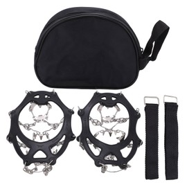 Ice Traction Cleats Shoe Crampons Snow Grips with 19 Spikes Storage Bag for Hiking Walking MountaineeringL