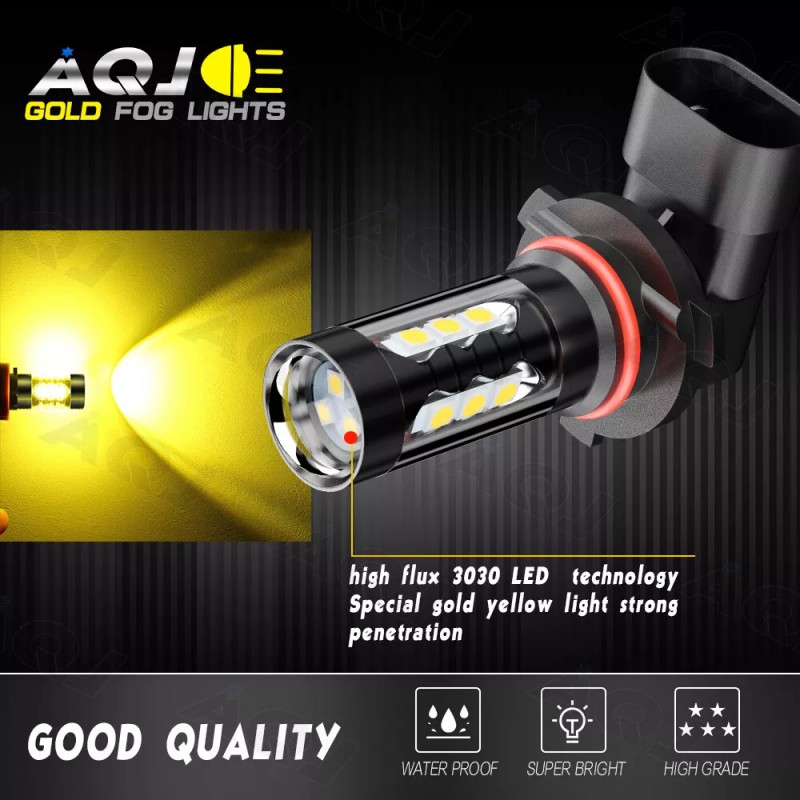 AuureLamp 9006 HB4 LED Fog Light Bulbs 4500K Golden For