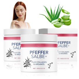 TECHEEL Pepper Ointment Plus 2 Pieces 100 g Pepper Ointment for Tanning Pepper Ointment Tanning Pepper Ointment Cream Pepper Ointment for Tanning for Men and Women of All Skin Types
