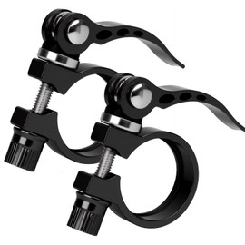 2pcs Quick Release Bike Seat Clamps,28.6mm Bicycle Seatpost Clamps Aluminum Alloy Release Saddle Clip Seat Lock Tube Collars for Mountain Road Casual Bikes Black