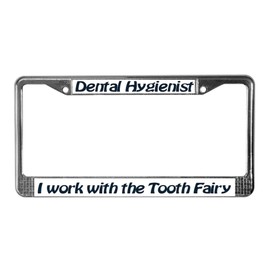 CafePress License Plate Frame Dental Hygieist Tooth Fairy Chrome License Plate Frame, License Tag Holder