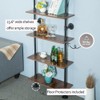HEONITURE 5 Shelf Industrial Pipe Shelving, Black Modern Bookcase Bookshelf,