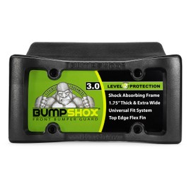 BumpShox - The Original Front Bumper Guard & Front Bumper Protection License Plate Frame. Tougher Than Steel! (BumpShox 3.0 (1.75" Thick))