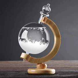 Viitech Storm Glass Weather Forecaster, Globe-Shaped Weather Glass Weather Station, Decorative Crystal Ball Weather Predictor for Office Desktop Home Decorative Weather Glass