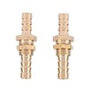 2 Pcs Brass Straight Barbed Hose Fitting Bulkhead Coupler Connector