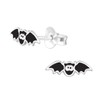 Bungsa Children's Bat Stud Earrings 925 Sterling Silver, Silver, No