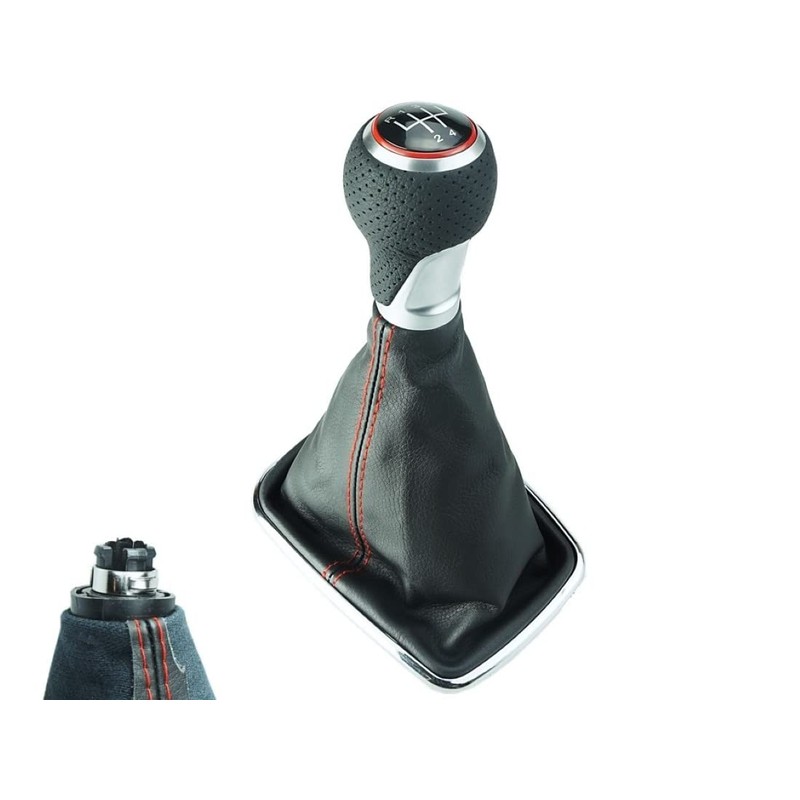 Do!LED Gear Stick Gaiter Black / Red Stitching Gear Knob