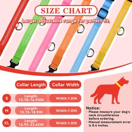 Light Up Dog Collar Rechargeable, LED Dog Collar Waterproof, Glow in Dark Dog Collar, Lighted Dog Collars for Night Walking Charging USB, Safety Dog Collar for Small Medium Large Dogs（XL, Red）