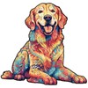 Wooden Jigsaw Puzzle, Loyal Golden Retriever Wooden Puzzle for Adults,
