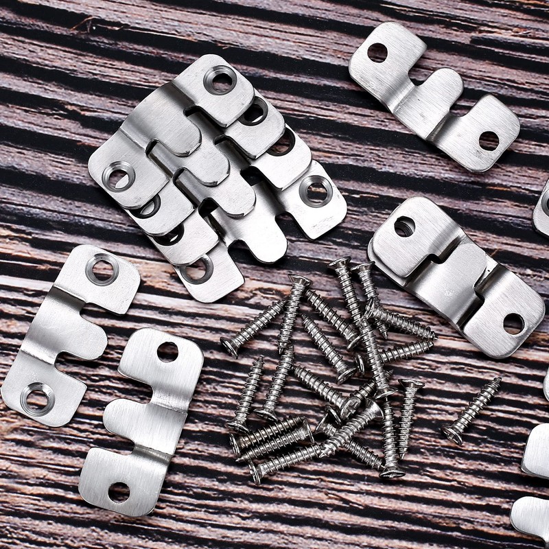 16 Pcs Flush Mount Brackets, Interlocking Photo Frame Hooks Brackets,
