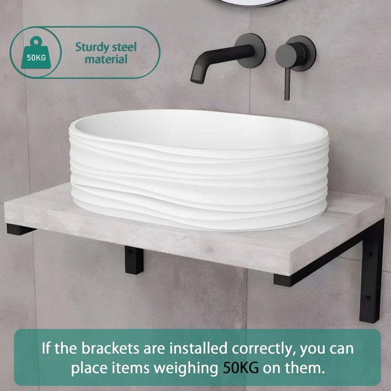 MLOQI 4 Pack Shelf Brackets Heavy Duty, Countertop Bracket, Wash