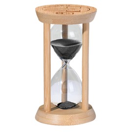30 Minute Wooden Sand Timers, Bamboo Black Sand Hourglass for Productivity, Meditation & Decor, 30min Reloj De Arenai for Kitchen, Office, Yoga, Game, Classroom