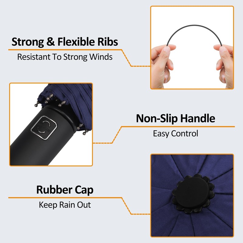 Gifmore Compact Windproof Umbrella - Automatic, Portable, Strong Foldable Travel
