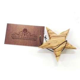 Bethlehem Olive Wood Complete Christmas Ornaments Set. Nativity Story by Bethlehem Gifts TM (Star Ornament)