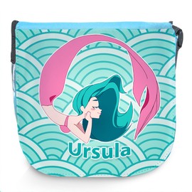 Children's Shoulder Bag with Name Ursula and Beautiful Motif with Mermaid, Turquoise Shoulder Bag for Girls, blue