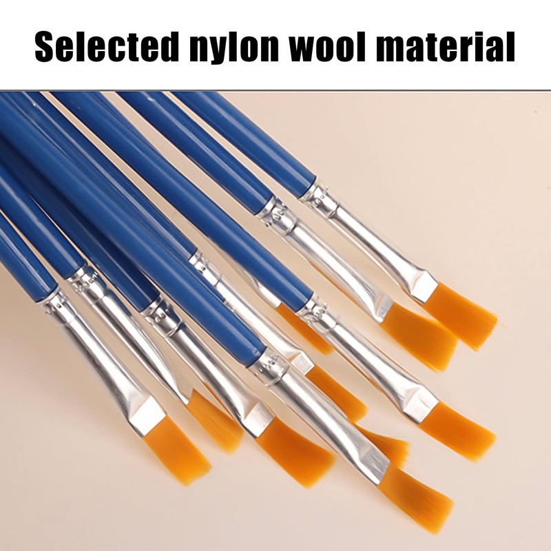 40 Blue Stick Brushes, Nylon Brushes, Craft Brushes, Flat Brushes,
