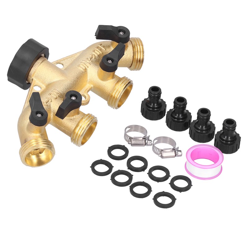 G3/4 4‑Way Water Hose Splitter Garden Hose Adapter Watering Connector