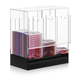 Colingmill 3 Slots Acrylic Booster Pack Dispenser with Black Base, Card Dispenser Storage and Organizer, for Trading Card, Booster Packs, Sports & More