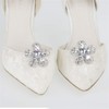 Ruihfas 2Pcs Floral Shoe Clips Pearl Crystal Shoe Buckles Decoration