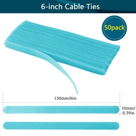 50PCS Reusable Cable Ties, Adjustable Cable Ties, Fastening Cable Ties,Microfiber Cloth Used for Computer Link Cable Cord Management USB Cable Cable Ties (light blue)