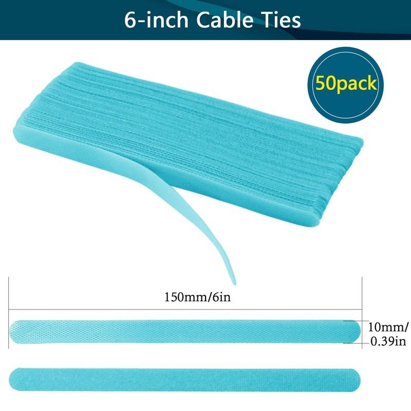 50PCS Reusable Cable Ties, Adjustable Cable Ties, Fastening Cable Ties,Microfiber