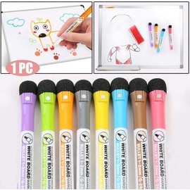 Galepromot 3 Pieces Yellow Magnetic Whiteboard Pen Writing Drawing Erasable Board Marker Office Supplies Erasable Whiteboard Pen Dry Erase and Wet Erase Markers Markers for Highlighters