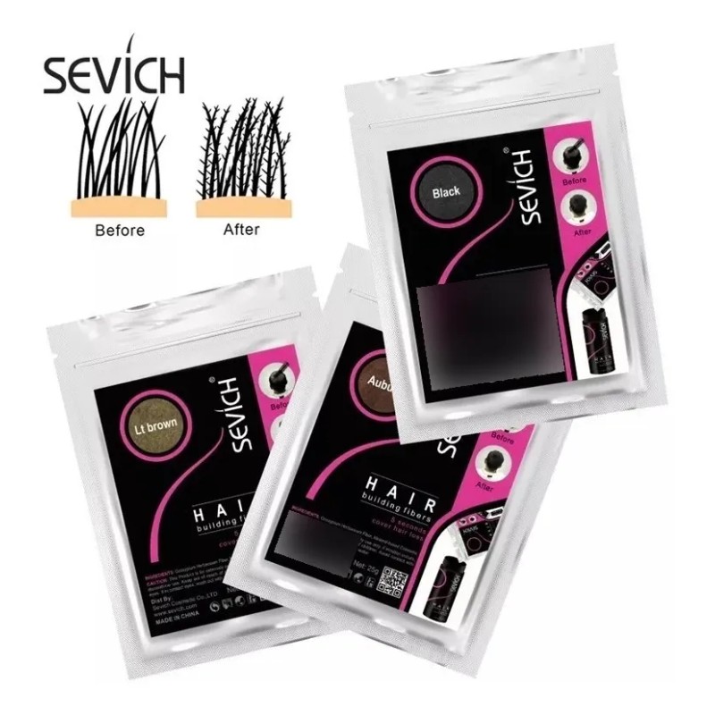 Sevich Fibra Capilar 100g Cubre Calvicie Varios Tonos