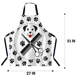 BGBDEIA Pet Dogs Grooming Apron Adjustable Neck Bib Apron for Men Women,Suitable for Kitchen Cooking Waitress Chef Apron