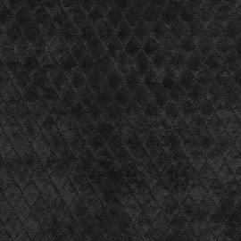 A915 Black Diamond Stitched Velvet Upholstery Fabric by The Yard