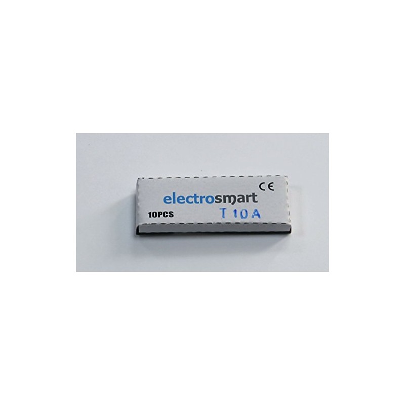 electrosmart Pack of 10 10A T10A 20mm x 5mm Glass
