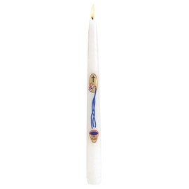 Catholic Baptism Church Taper Candle, 10 Inch