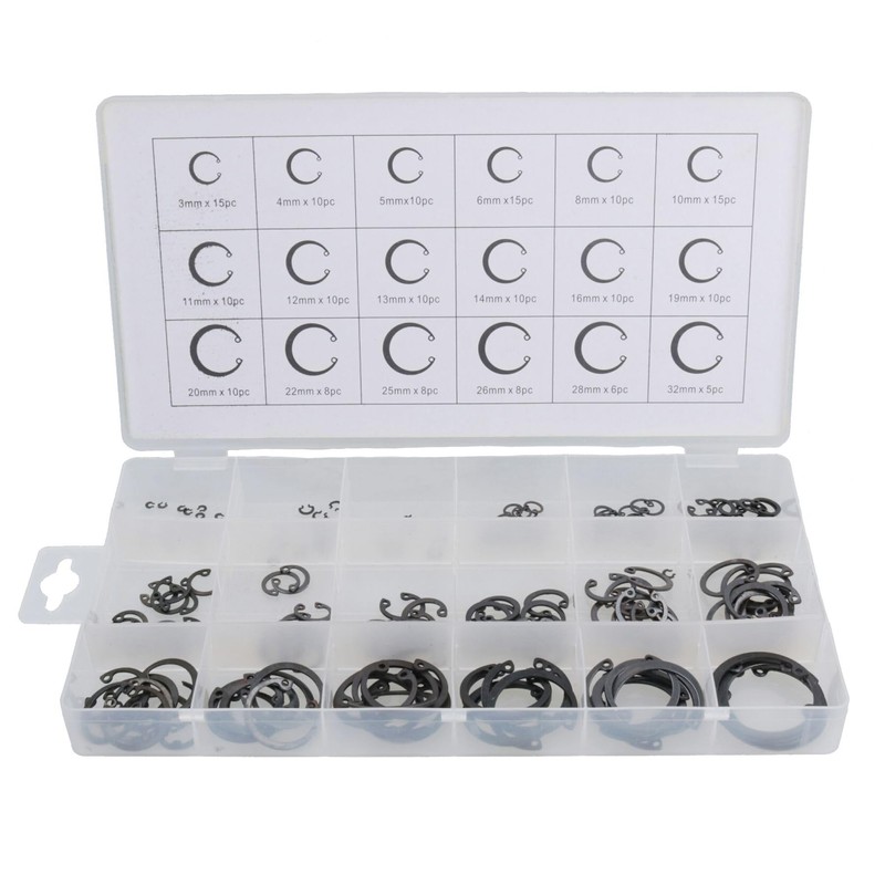 300pc External Circlips Snap Retaining Ring Assortment Fastener Set 3mm
