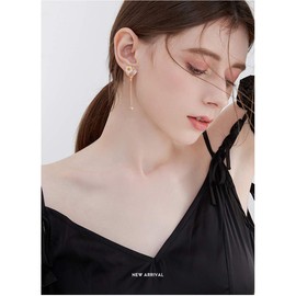 Pendientes de racimo floral a la moda, elegantes e impresionantes pendientes de plata de ley 925 chapados en oro rosa de 14 quilates, circonita cúbica, perlas hipoalergénicas, regalo de cumpleaños para niñas, Cristal, circonita