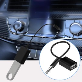 LBSC USB to AUX Adapter, 3 Pack 3.5mm Male to USB Female Adapter, Jack Audio Jack for Playing Music with Drive in The Car (Black)