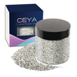 Ceya Purpurina de cristal triturado de 300 g/10.6 oz plata de 2-4 mm de grosor para manualidades de resina epoxi para hacer joyas, relleno de jarrones, pintura geoda, posavasos, decoración de uñas