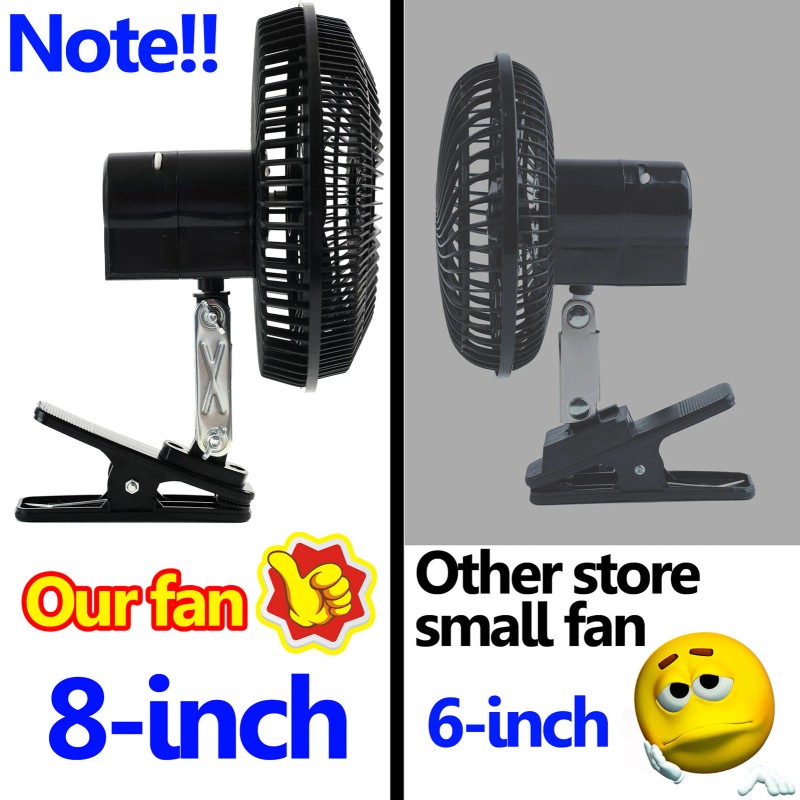 XUKEY 8inch 24V Car Oscillating Clip On Fan Rotatable Cooler