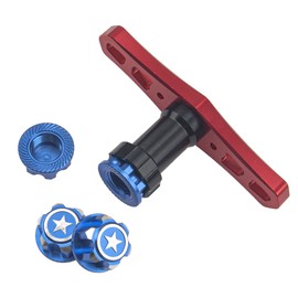 ShareGoo RC 17mm Hex Wheel Nuts Adapter Dustproof Mount with 17mm Wheel Hex Wrench Tool Compatible with Traxxas X-Maxx Summit E-Revo E-Maxx 1/8 RC Monster Buggy Car
